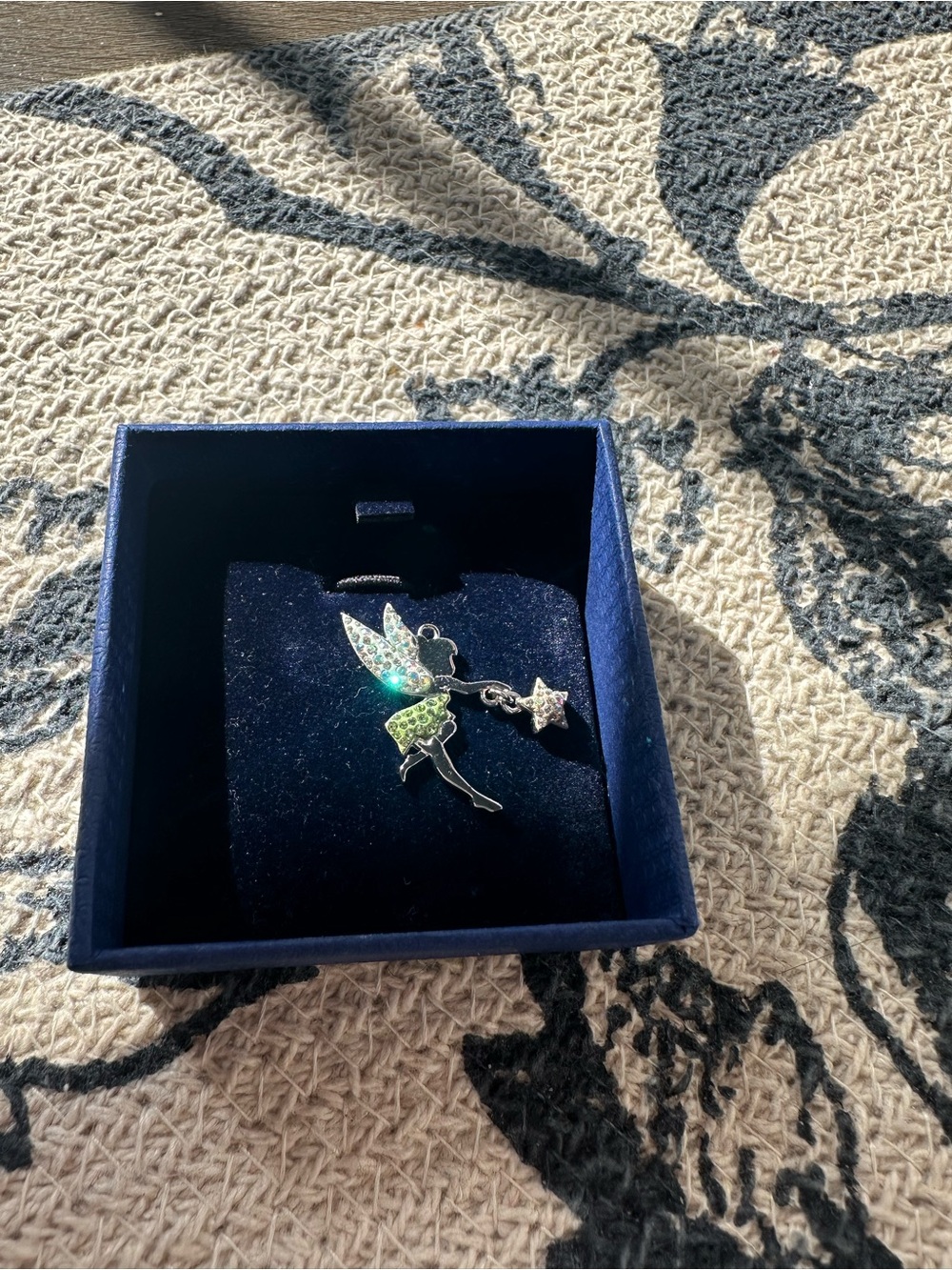 Disney Swarovski Tinker Bell Fairy Charm Pendant Retired w/ Box Read Description - Picture 2 of 5